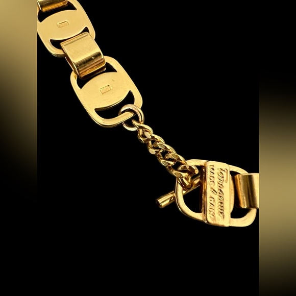 SALVATORE FERRAGAMO Vintage Gold Plated Vara Necklace - Picture 11 of 14
